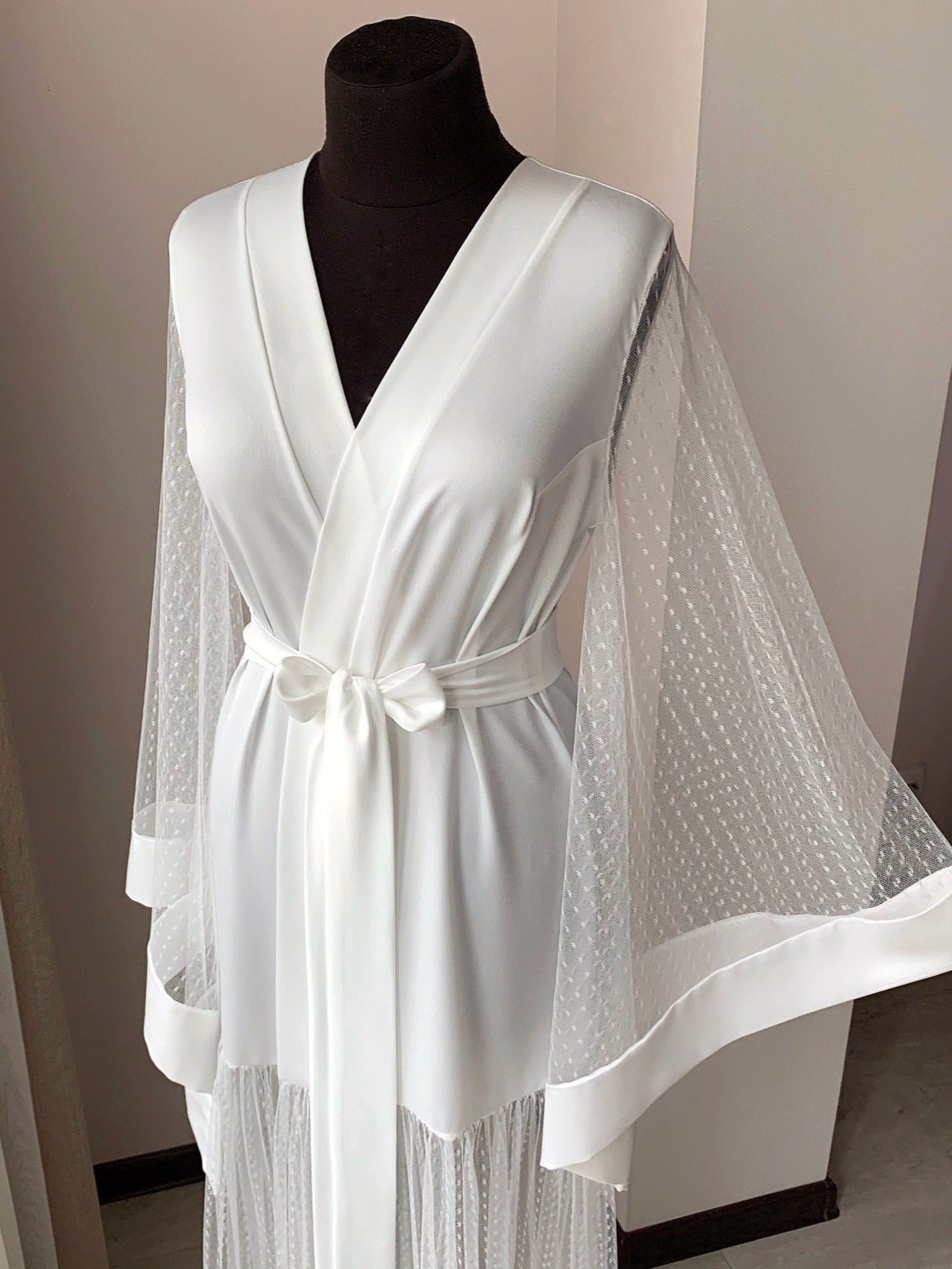 Wedding robe for bride Ivory White ...